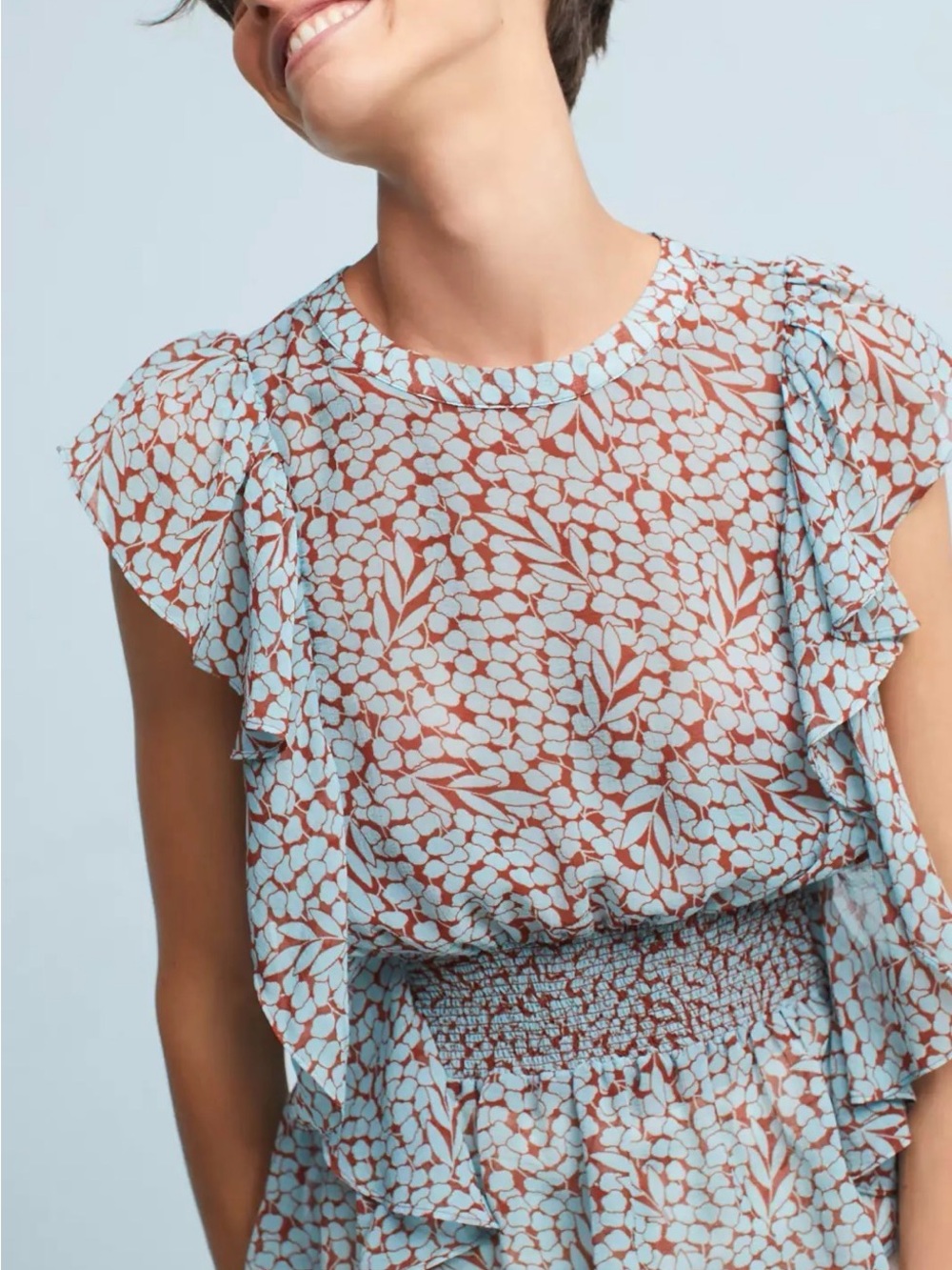 Anthropologie Feather and Bone Allegra Smock Blouse Size M - Picture 7 of 7